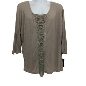 INC Plus Size 0X Cement Gray Pullover Dolman Tribal Escape Cement Gray New!